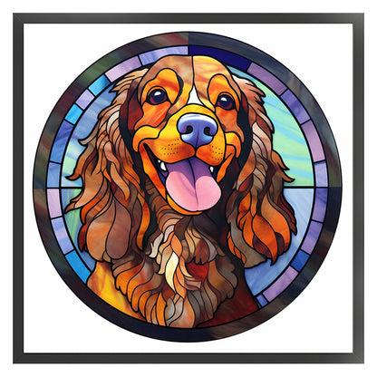 Glass Painting-Dog - 11CT Stamped Cross Stitch 40*40CM