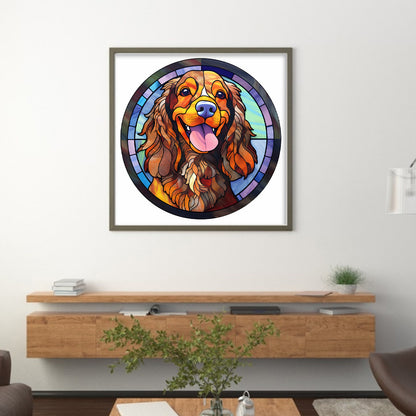 Glass Painting-Dog - 11CT Stamped Cross Stitch 40*40CM