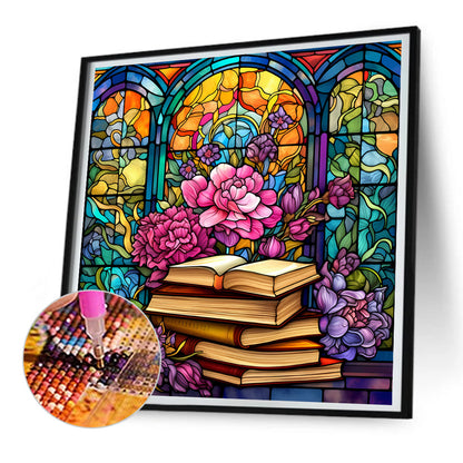 Book Art Glass Painting - Full Round Drill Diamond Painting 30*30CM