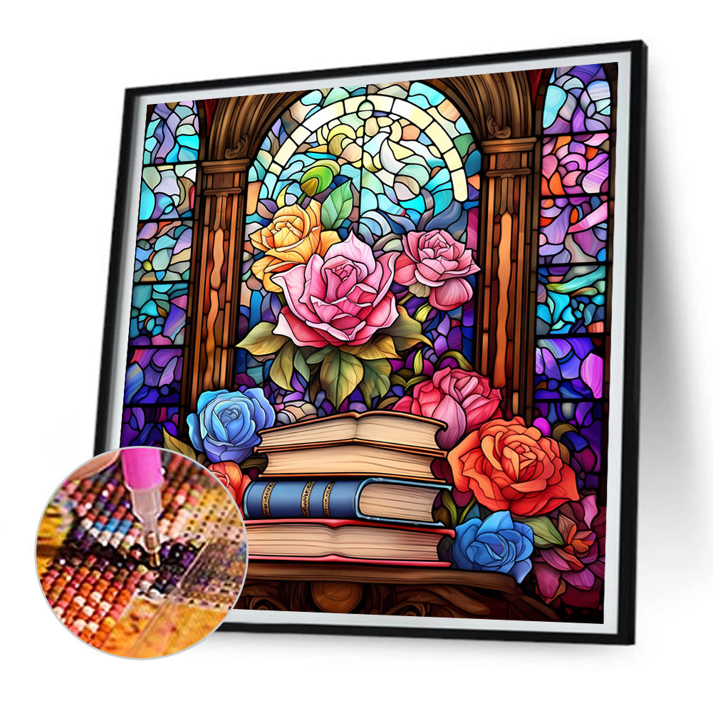 Book Art Glass Painting - Full Round Drill Diamond Painting 30*30CM