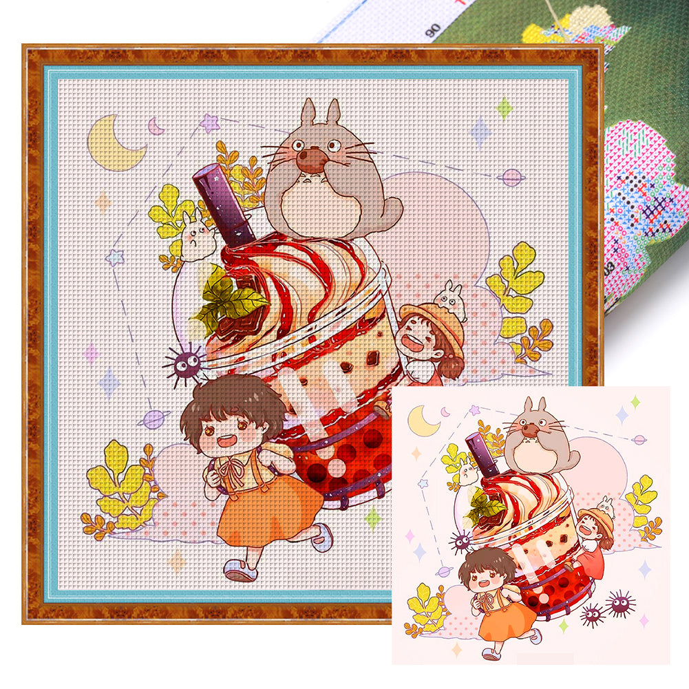 Totoro Ice Cream - 9CT Stamped Cross Stitch 50*50CM