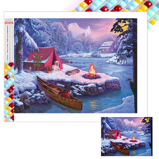 Snow Picnic - Full Square Drill Diamond Painting 40*30CM