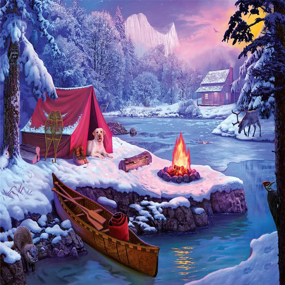 Snow Picnic - Full Square Drill Diamond Painting 40*30CM