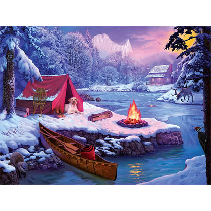 Snow Picnic - Full Square Drill Diamond Painting 40*30CM