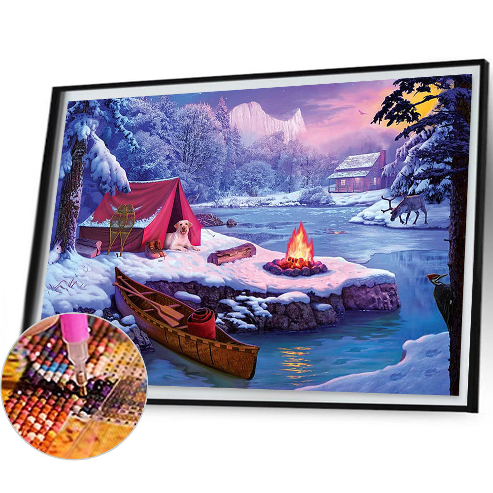 Snow Picnic - Full Square Drill Diamond Painting 40*30CM