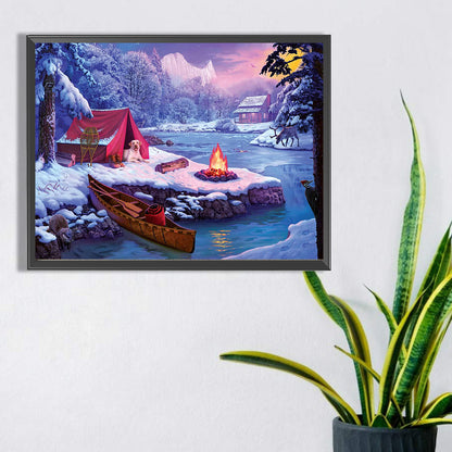 Snow Picnic - Full Square Drill Diamond Painting 40*30CM