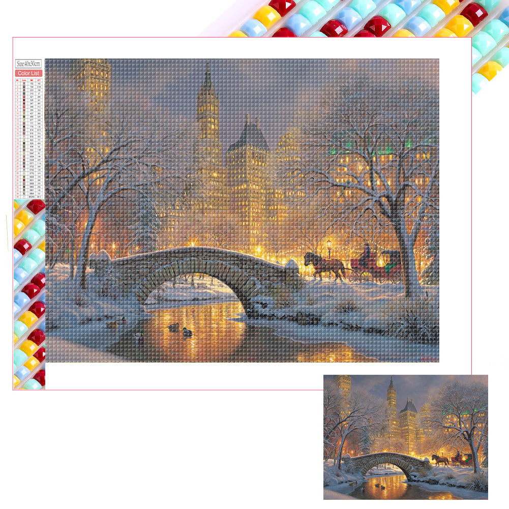 Winter Carriage - Full Square Drill Diamond Painting 40*30CM