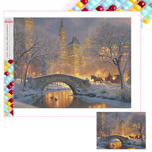 Winter Carriage - Full Square Drill Diamond Painting 40*30CM