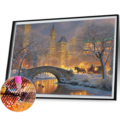 Winter Carriage - Full Square Drill Diamond Painting 40*30CM