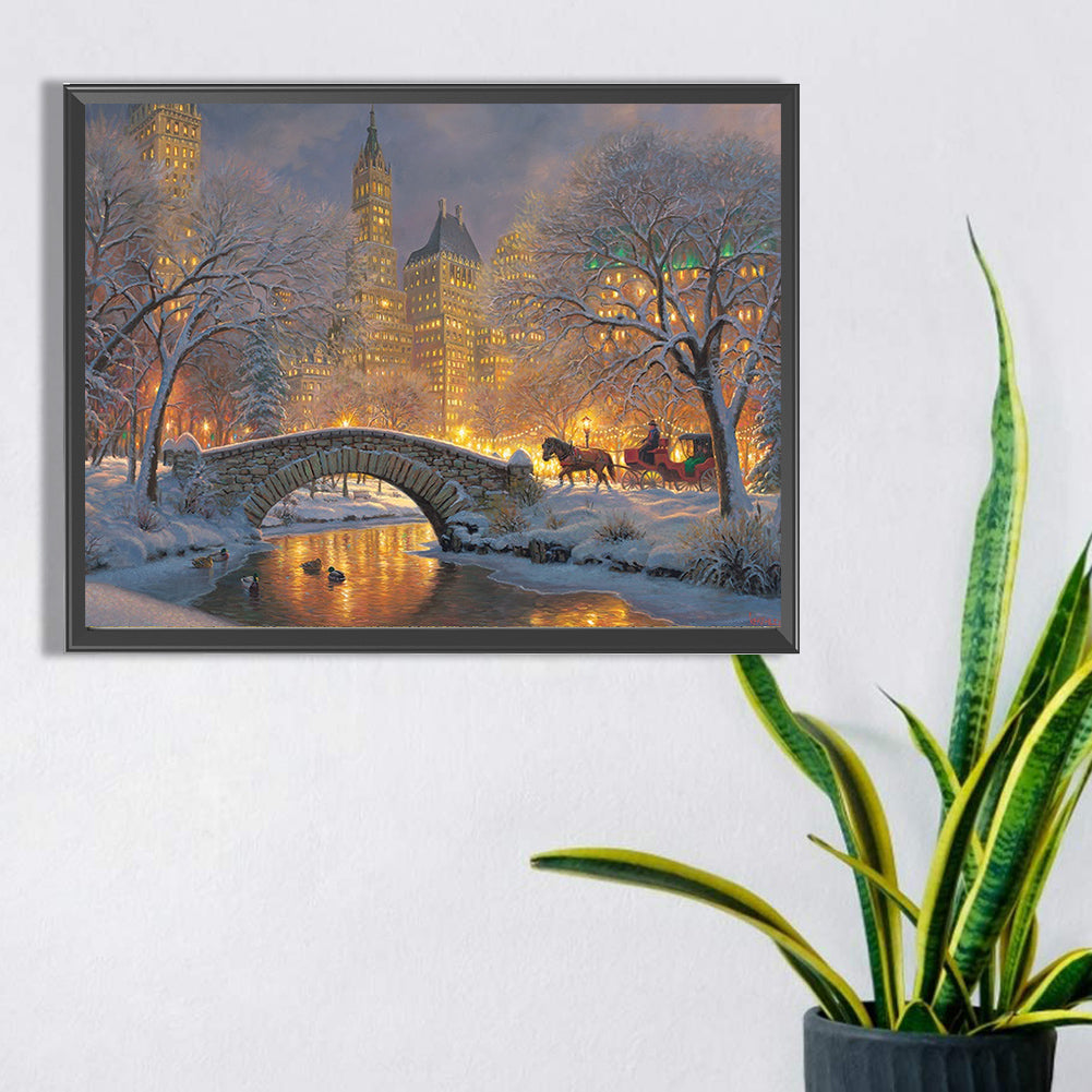 Winter Carriage - Full Square Drill Diamond Painting 40*30CM