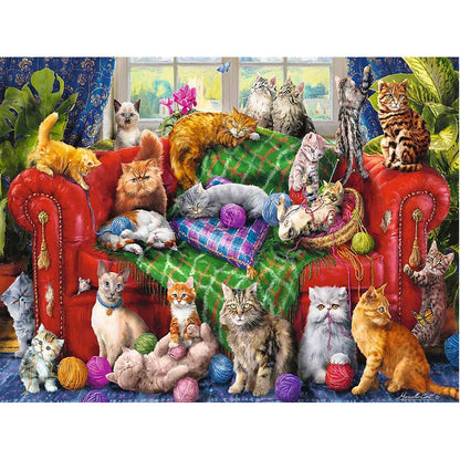 Cat Cat - Full Square Drill Diamond Painting 40*30CM