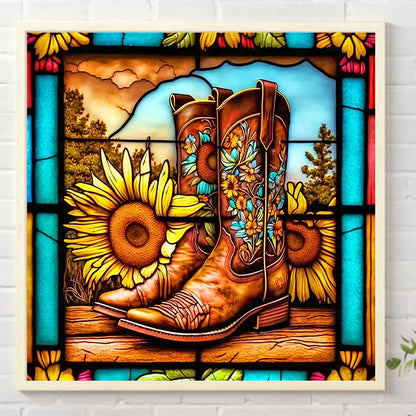 Sunflower Chelsea Boots - AB Round Drill Diamond Painting 40*40CM