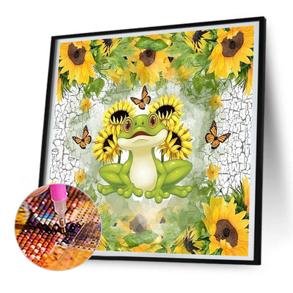 Sunflower And Frog - Full Round Drill Diamond Painting 30*30CM