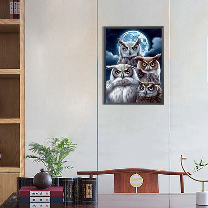 Owl - Full Round Drill Diamond Painting 30*40CM