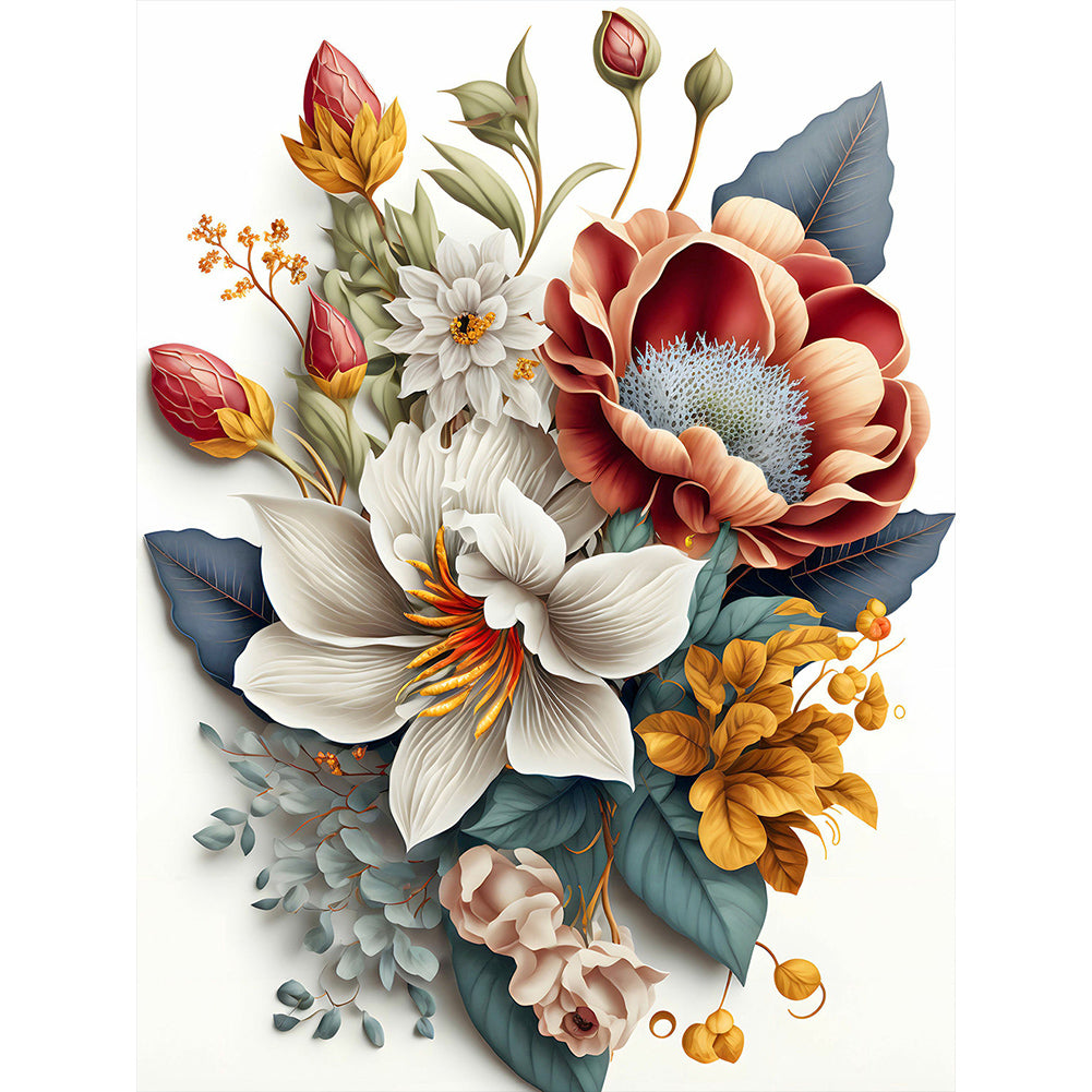 The Flowers - Full Round Drill Diamond Painting 30*40CM