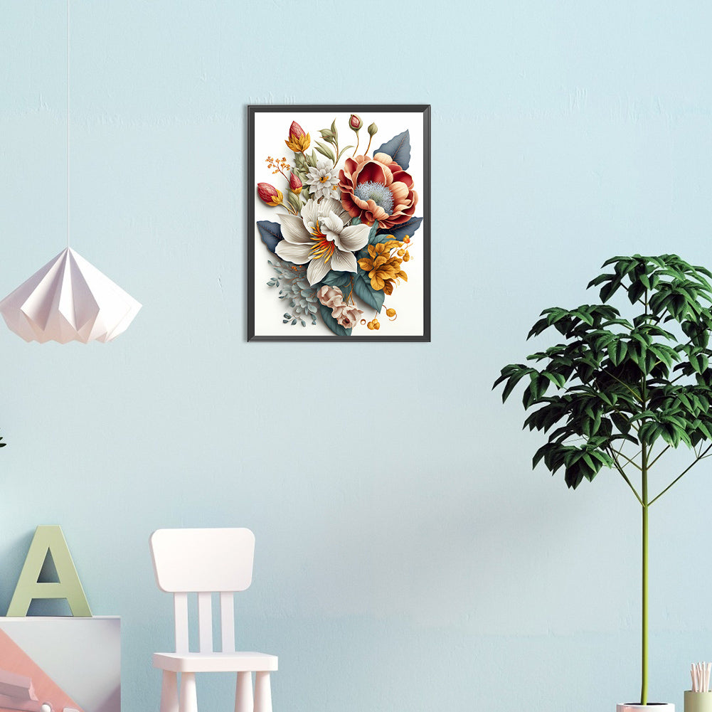 The Flowers - Full Round Drill Diamond Painting 30*40CM