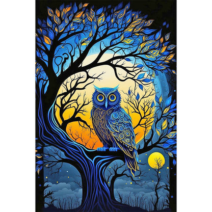 Owl On Branch - Full Round Drill Diamond Painting 40*60CM