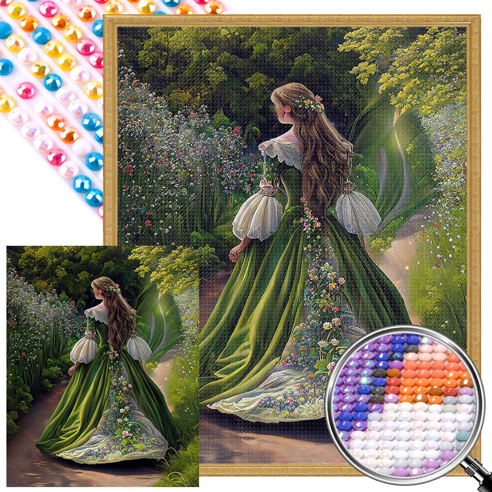 Princess Figure Series - AB Round Drill Diamond Painting 40*50CM