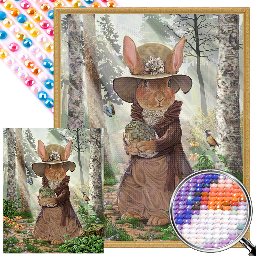 Rabbit - AB Round Drill Diamond Painting 40*50CM