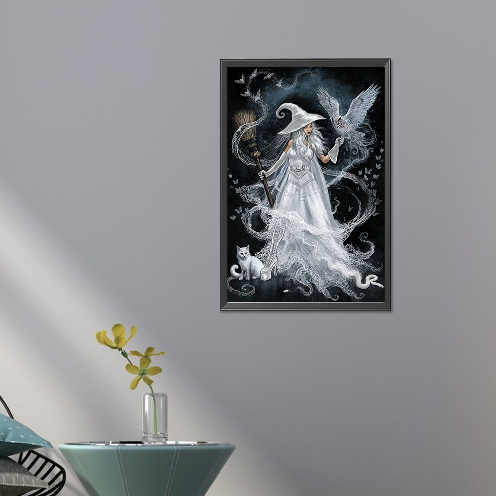 White Witch - AB Round Drill Diamond Painting 40*60CM