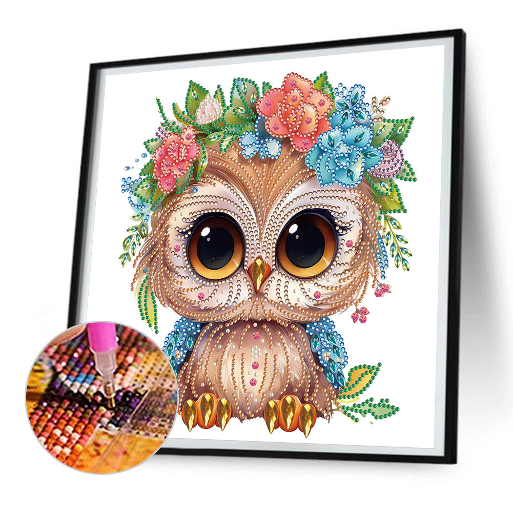 Owl - Special Shaped Drill Diamond Painting 30*30CM