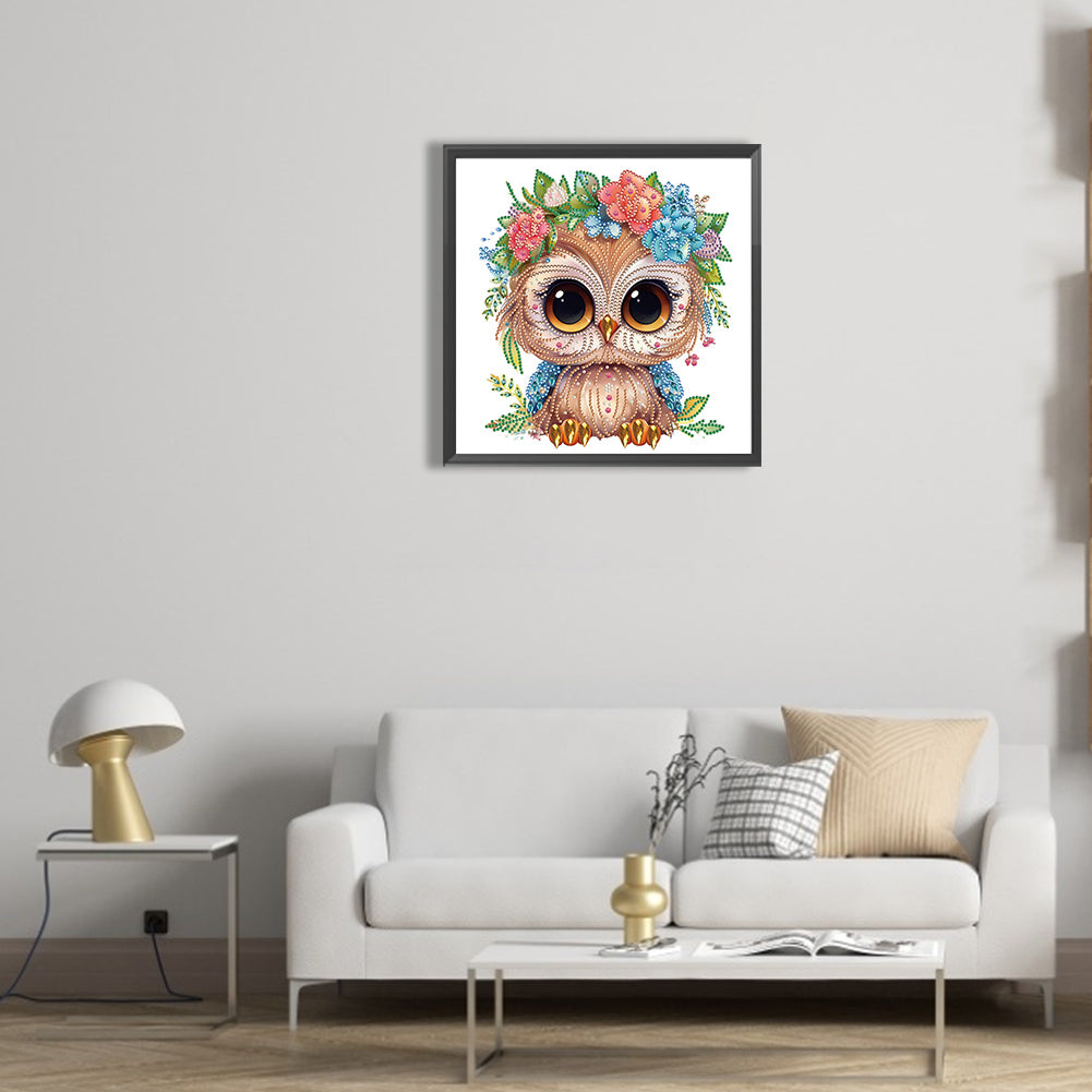 Owl - Special Shaped Drill Diamond Painting 30*30CM
