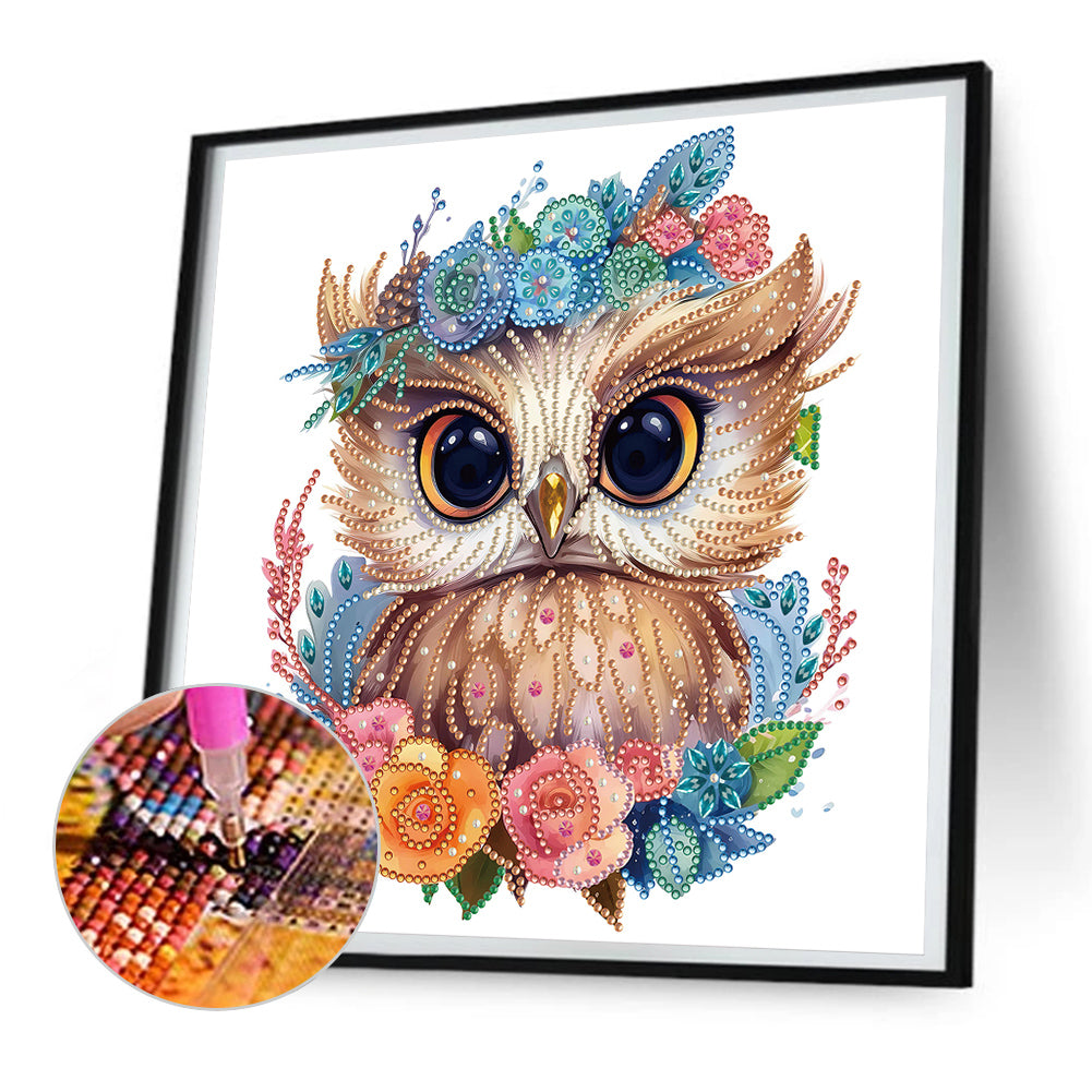 Owl - Special Shaped Drill Diamond Painting 30*30CM