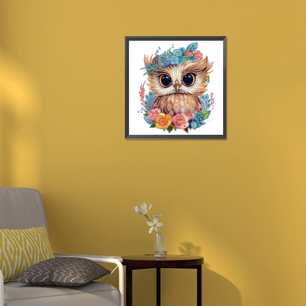 Owl - Special Shaped Drill Diamond Painting 30*30CM