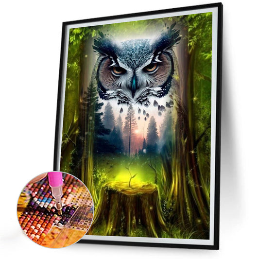 Owl - Full Round Drill Diamond Painting 30*40CM