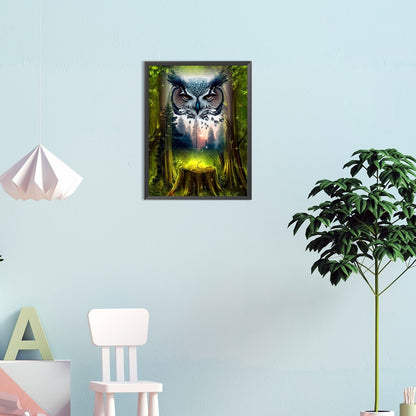 Owl - Full Round Drill Diamond Painting 30*40CM