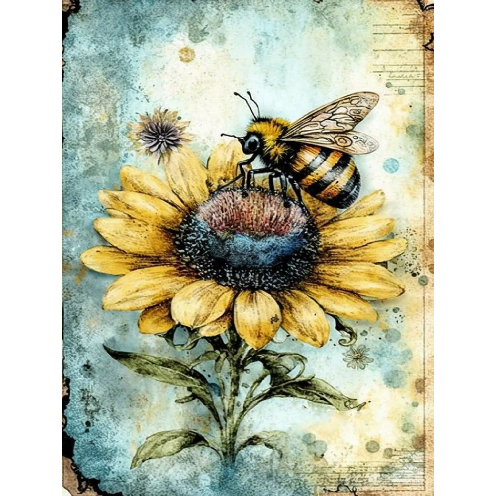 Yellowing Diary Of The Bee - Full Round Drill Diamond Painting 30*40CM