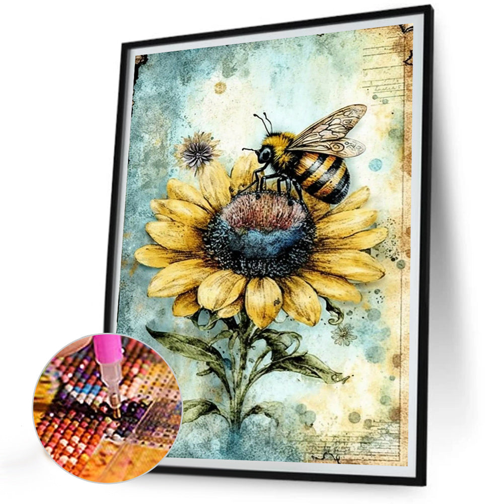 Yellowing Diary Of The Bee - Full Round Drill Diamond Painting 30*40CM