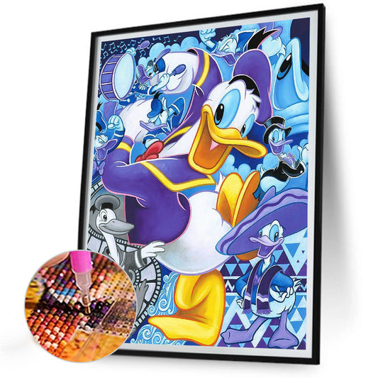 Donald Duck And Mickey Mouse - Full Round Drill Diamond Painting 30*40CM