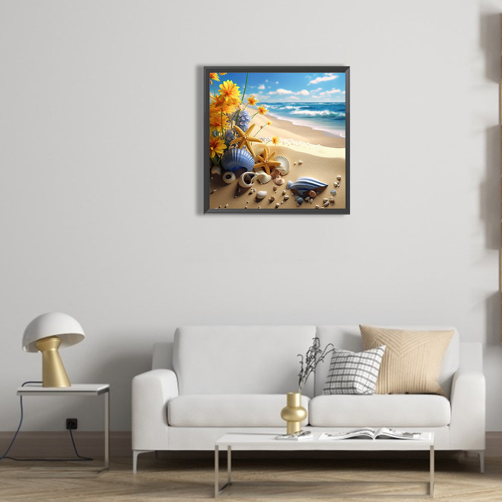 Sunflower Beach - Full Round Drill Diamond Painting 30*30CM