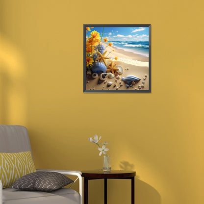 Sunflower Beach - Full Round Drill Diamond Painting 30*30CM