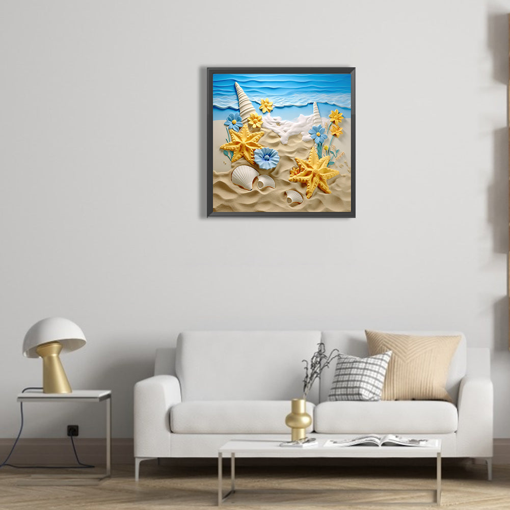 Sunflower Beach - Full Round Drill Diamond Painting 30*30CM