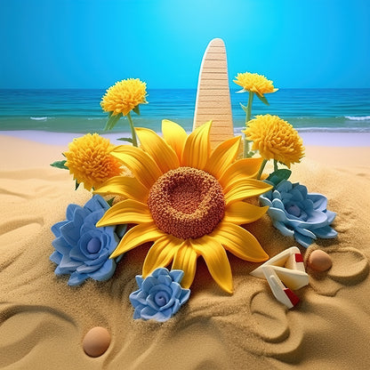 Sunflower Beach - Full Round Drill Diamond Painting 30*30CM