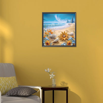 Sunflower Beach - Full Round Drill Diamond Painting 30*30CM