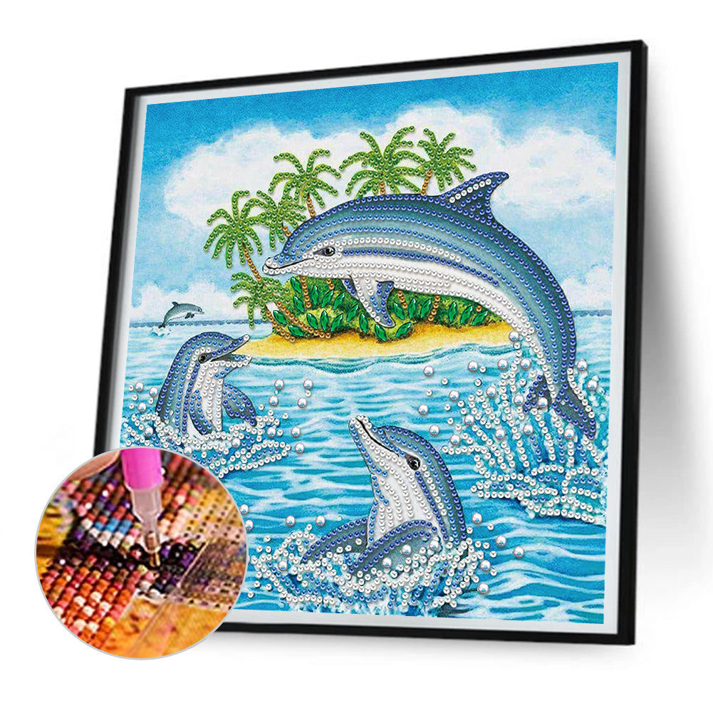 Dolphin - Special Shaped Drill Diamond Painting 30*30CM