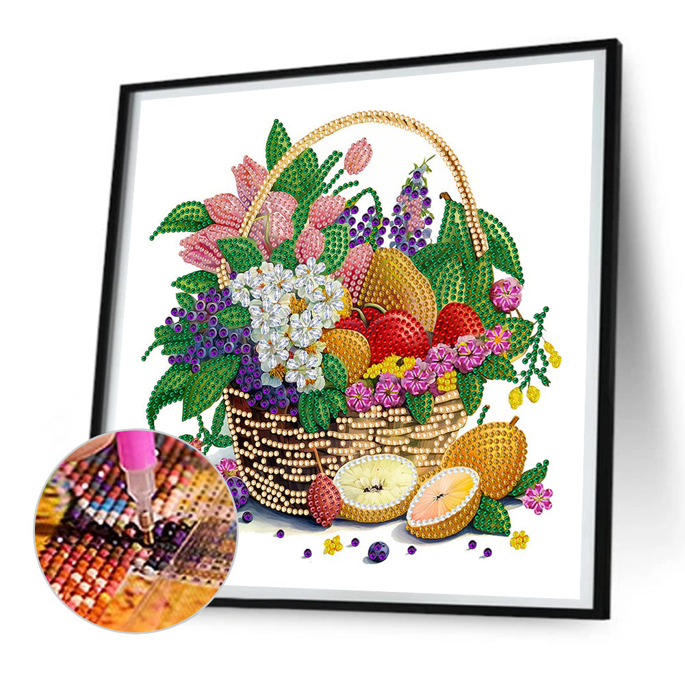 Flower Basket - Special Shaped Drill Diamond Painting 30*30CM