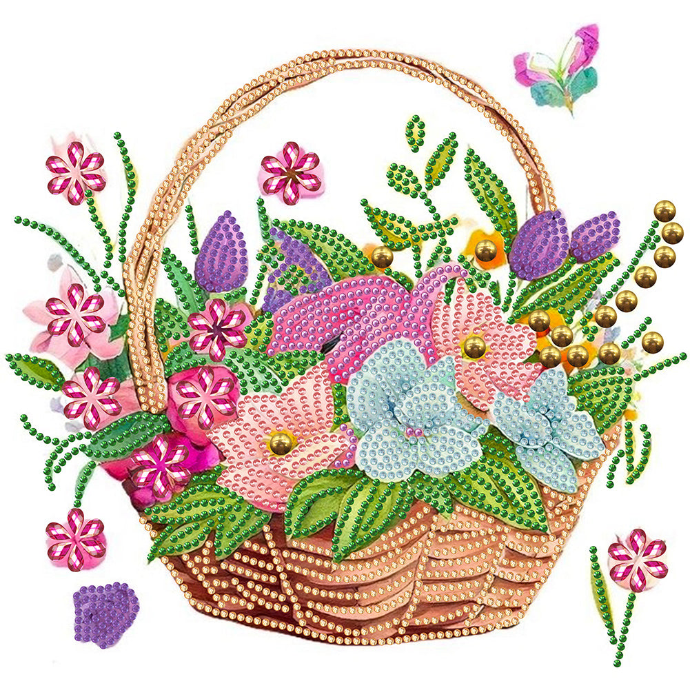 Flower Basket - Special Shaped Drill Diamond Painting 30*30CM