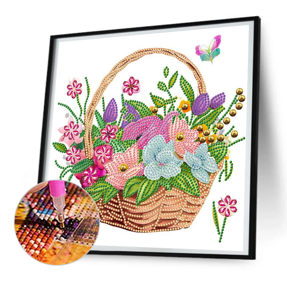 Flower Basket - Special Shaped Drill Diamond Painting 30*30CM