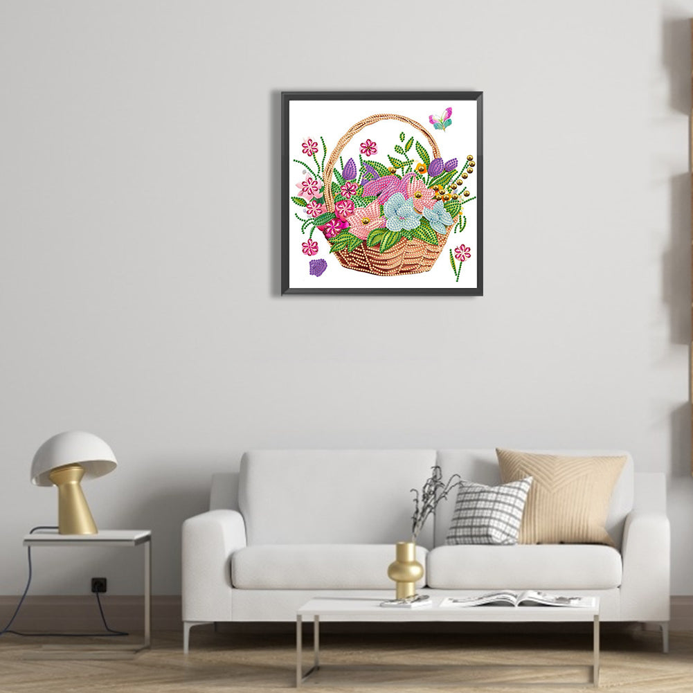 Flower Basket - Special Shaped Drill Diamond Painting 30*30CM