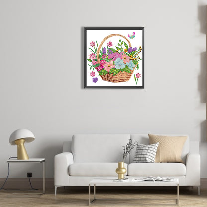 Flower Basket - Special Shaped Drill Diamond Painting 30*30CM