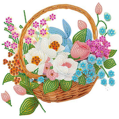Flower Basket - Special Shaped Drill Diamond Painting 30*30CM