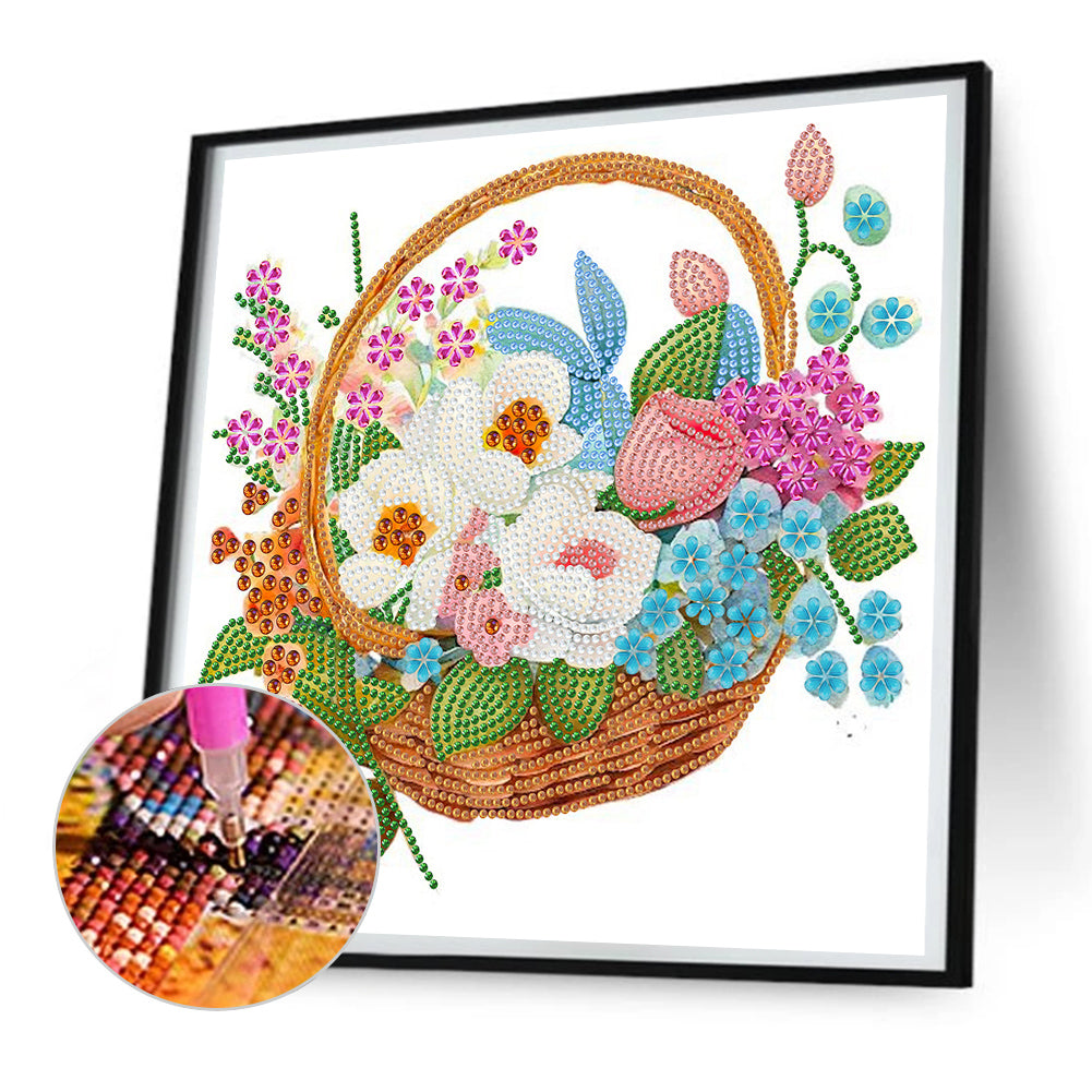 Flower Basket - Special Shaped Drill Diamond Painting 30*30CM