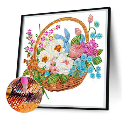 Flower Basket - Special Shaped Drill Diamond Painting 30*30CM