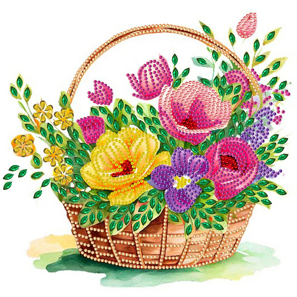 Flower Basket - Special Shaped Drill Diamond Painting 30*30CM