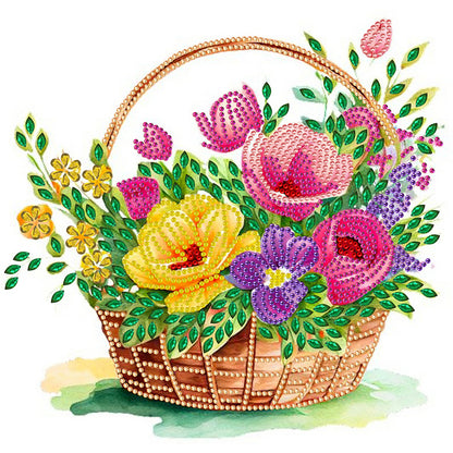 Flower Basket - Special Shaped Drill Diamond Painting 30*30CM