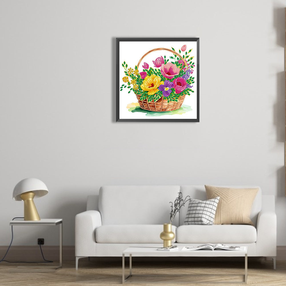 Flower Basket - Special Shaped Drill Diamond Painting 30*30CM